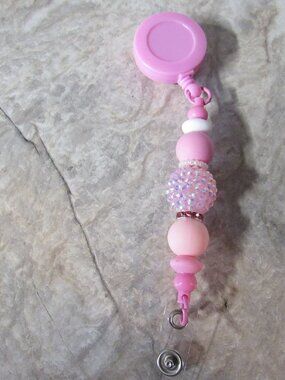 Girly Pink Badge Reel